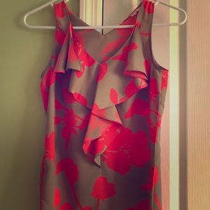 Adorable Tan & Orange Summer Tank.